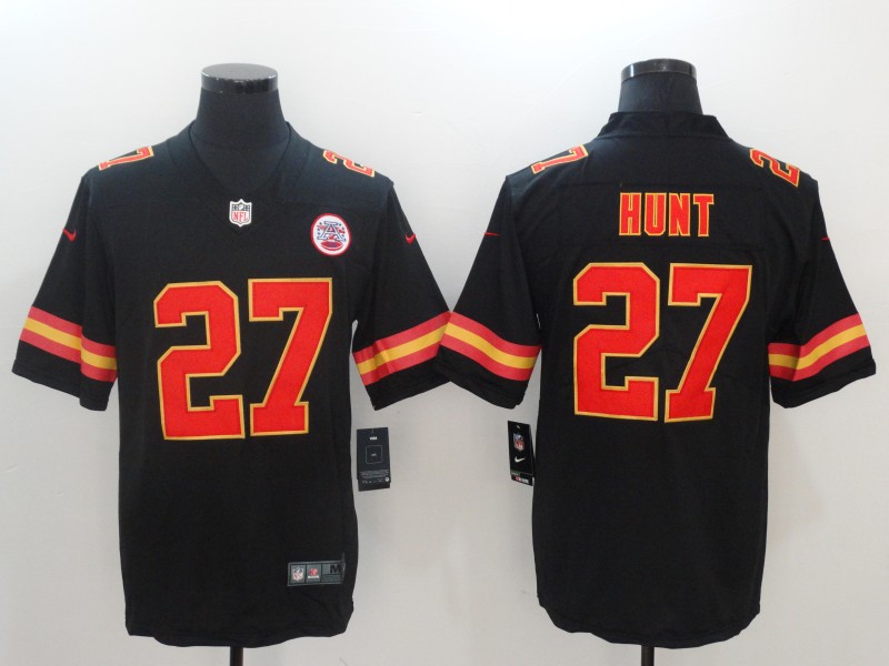 Men's Kansas City Chiefs Karim Hunt #27 Black Jersey